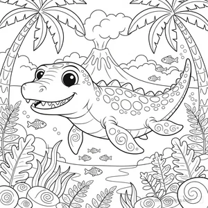 Desenho Fierce Mosasaurus para Colorir #7