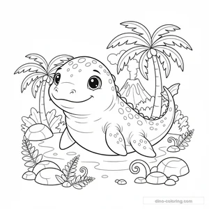 Disegno Baby Mosasaurus da Colorare #10