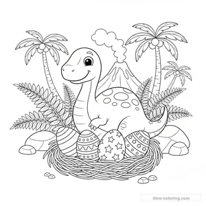 Disegno Colorful Dino Eggs da Colorare #10
