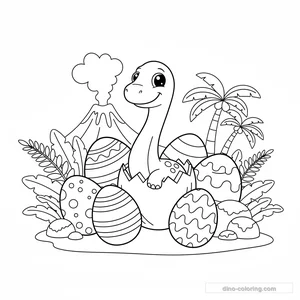 Disegno Different Dino Eggs da Colorare #8