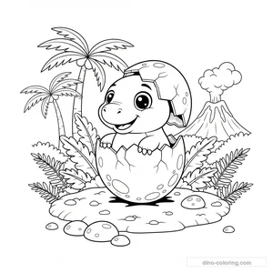 Disegno Hatching Dinosaur Egg da Colorare #4