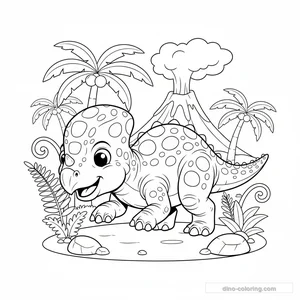 Disegno Fighting Pachycephalosaurus da Colorare #4