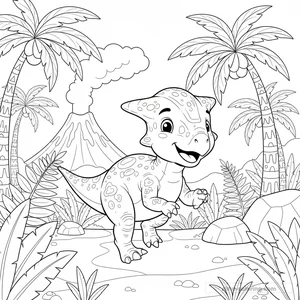 Desenho Running Pachycephalosaurus para Colorir #25