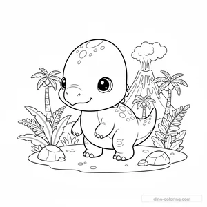 Desenho Baby Pachycephalosaurus para Colorir #10