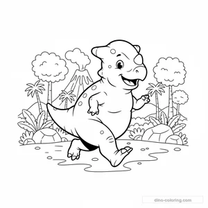 Desenho Running Pachycephalosaurus para Colorir #18