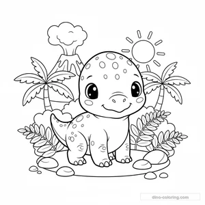 Desenho Baby Pachycephalosaurus para Colorir #24