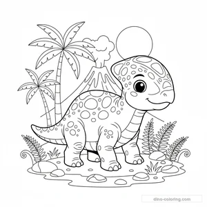 Disegno Detailed Pachycephalosaurus da Colorare #14