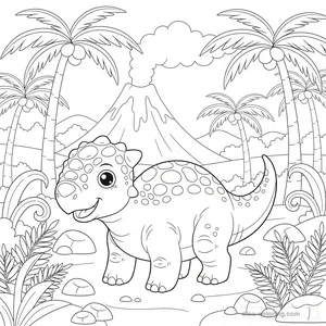 Disegno Pachycephalosaurus Herd da Colorare #26