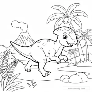 Desenho Running Pachycephalosaurus para Colorir #9