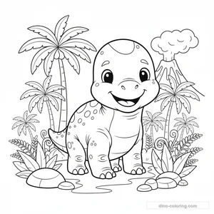 Desenho Friendly Pachycephalosaurus para Colorir #40