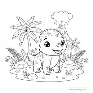 Disegno Baby Pachycephalosaurus da Colorare #10