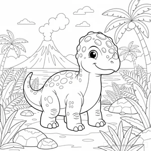 Desenho Friendly Pachycephalosaurus para Colorir #23