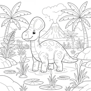 Swamp Parasaurolophus Ausmalbild #12