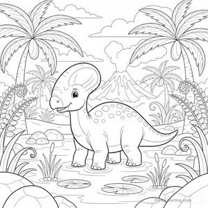 Swamp Parasaurolophus Ausmalbild #22