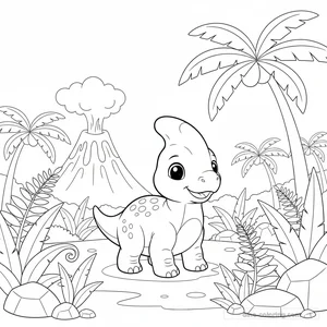 Baby Parasaurolophus Ausmalbild #7