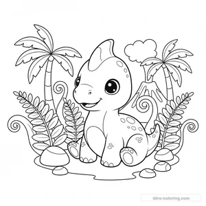 Baby Parasaurolophus Ausmalbild #2