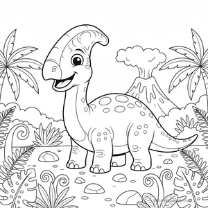 Friendly Parasaurolophus Ausmalbild #14