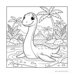 Desenho Ocean Plesiosaur para Colorir #5