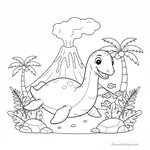 Desenho Fishing Plesiosaur para Colorir #9
