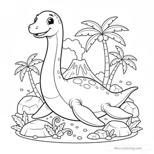Desenho Friendly Plesiosaur para Colorir #10