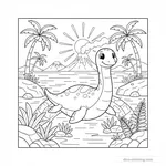 Desenho Ocean Plesiosaur para Colorir #9