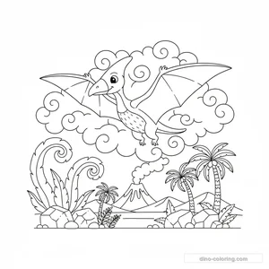Desenho Cloud Pteranodon para Colorir #16