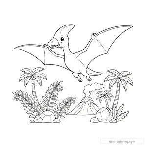 Disegno Spread Wings Pteranodon da Colorare #12
