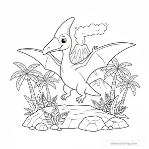 Desenho Landing Pteranodon para Colorir #12
