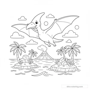 Desenho Flying Pteranodon para Colorir #23