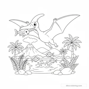 Fishing Pteranodon Ausmalbild #22
