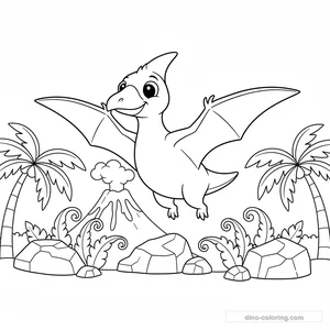 Disegno Cute Pteranodon da Colorare #5