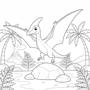 Desenho Landing Pteranodon para Colorir #22
