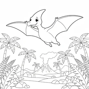 Flying Pterodactyl Ausmalbild #10