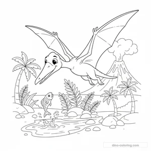 Desenho Hunting Quetzalcoatlus para Colorir #2