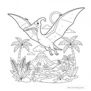Desenho Soaring Quetzalcoatlus para Colorir #1