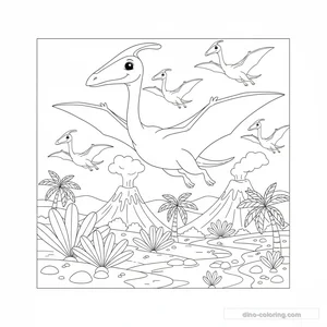 Desenho Quetzalcoatlus Flock para Colorir #7