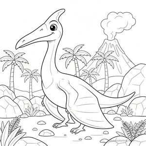 Desenho Grounded Quetzalcoatlus para Colorir #8