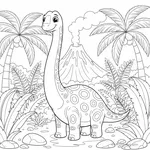 Desenho Prehistoric Forest para Colorir #9