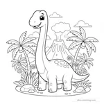 Desenho Volcanic Prehistoric Scene para Colorir #8