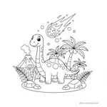 Desenho Meteor Dinosaur Scene para Colorir #6