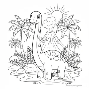 Paysage Préhistorique Volcan #10