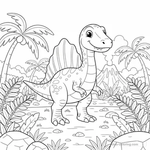 Desenho Friendly Spinosaurus para Colorir #9
