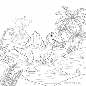 Desenho Aquatic Spinosaurus para Colorir #25