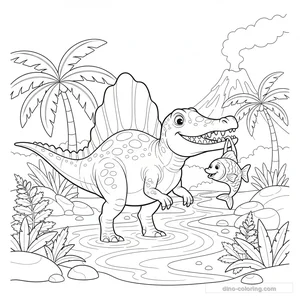 Desenho Fishing Spinosaurus para Colorir #5