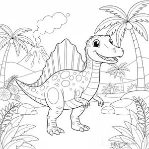 Sail-Backed Spinosaurus Ausmalbild #6