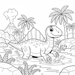 Aquatic Spinosaurus Ausmalbild #36