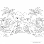 Desenho Spinosaurus vs T-Rex para Colorir #19