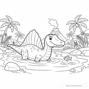 Disegno Aquatic Spinosaurus da Colorare #9