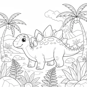 Desenho Plated Stegosaurus para Colorir #10