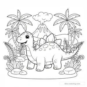 Desenho Friendly Stegosaurus para Colorir #14